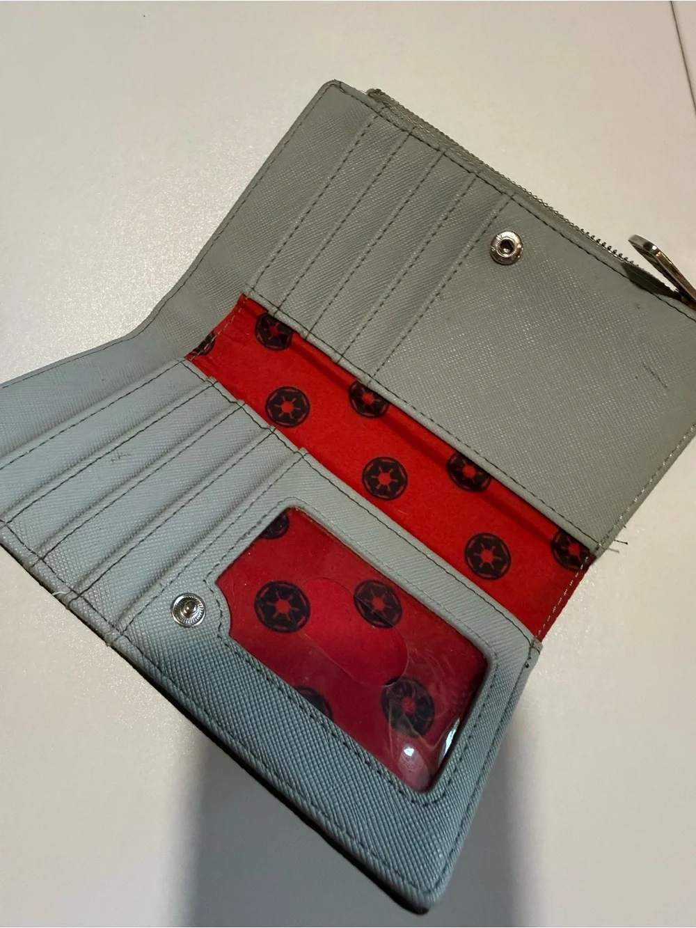 Loungefly Star Wars Black Wallet with Light Gray Polka Dots